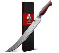 SHAN ZU Couteau à Trancher 30cm, Couteau à Découper Japonais | Acier Japonais 10Cr15MoV (62 HRC) - Couteau pour Viande et Jambon, Manche Pakkawood Ergonomique Antidérapant