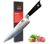 SHAN ZU Couteau Cuisine Damas 21 cm Japonais 67 Couches Damas 10Cr15Mov Couteau Utilitaire Professionnel en Acier à Haute Teneur en Carbone avec Manche en Fibre de Verre G10