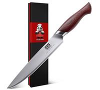 SHAN ZU Couteau Universel 15cm, Couteau de Chef Japonais à Légumes, Couteau Cuisine Multifonction Avec Lame Acier Inoxydable à Haute Teneur en Carbone 10Cr15Mov et Manche Ergonomique en Bois de Pakka