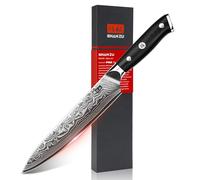 SHAN ZU Couteau Universel Damas 15cm, Couteau de Cuisine Japonais