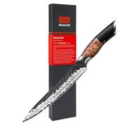 SHAN ZU Couteau Universel Japonais 15cm, 7 Couches de Couteau de Chef en Acier au Carbone de Haute Qualité, Couteau de Cuisine Multifonctionnel Ultra Tranchant avec Manche Ergonomique en Bois d'érable