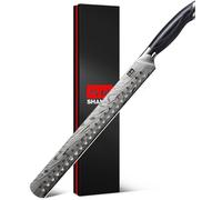 SHAN ZU Japonais Couteau à Jambon 30 cm Acier en poudre, Couteau à Barbecue Tranchant à Haute Teneur en Carbone de 12°, Couteaux de Cuisine avec Manche Ergonomique