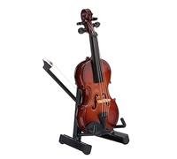 Shanbor Violon miniature - Cadeau - Fait à la main - Mini instrument de musique avec support - Ornements décoratifs