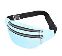 SHANBOYU Sac Banane Sac À Taille Imperméable du Pack De Taille pour Hommes Et Femmes avec 3 Poches À Fermeture Éclair Et Réglable pour Le Jogging De Randonnée en Cours D'Exécution Sportive-Bleu Clair