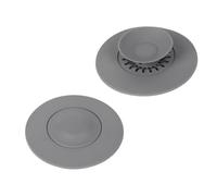 ShanBye Bouchon Baignoire Silicone,2 PCS Silicone Bouchon d'Écoulement Bouchons de Vidange Universel Evier Cuisine Bouchon Bouchons d'évier à Pression pour Évier Douche Baignoire Gris