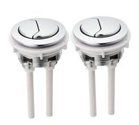 ShanBye Bouton Poussoir WC, 2 PCS 48mm, Double Chasse, Réservoir, Boutons, Accessoires de Pompage, Argent, ABS, Acier Inoxydable, Vanne Globe, Plastique, 50 mm, NPT, 49mm