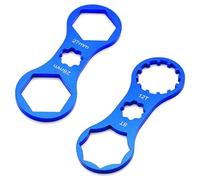 ShanBye Clé Outil Suspension,2 PCS Clé Professionnelle Double Tête pour Retirer et Installer Capuchons de Fourche Avant VTT Suspensions à Air Outil de Poche Cyclisme Polyvalent et Pratique