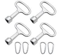 ShanBye Clé Triangle en Alliage de Zinc Argent, 4 PCS avec 4 Porte-clés pour Boîte de Compteur de Gaz Ouverte