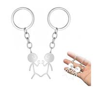 ShanBye Porte clef Personnalisable,2 PCS Porte-Clés rôle en Acier Inoxydable pour Couples et Amis Cadeaux Rigolos Assortis pour Filles Garçons Femmes Hommes Idéal Amitié à Distance
