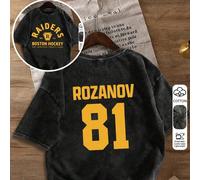 Shane Holland Vs. Ilya Rozanov T-shirt court à manches courtes imprimé dessin animé, lavé vintage, ample et décontracté, convenant pour toutes les saisons, noir été L,M,S,XL,XXLHalloweenCoton
