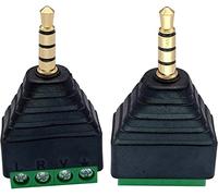 SHANFEILU Lot de 2 adaptateurs convertisseur audio vidéo stéréo TRRS 3,5 mm à 4 bornes femelles à double piste pour casque AUX, balun sans soudure