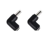 SHANFEILU Lot de 2 adaptateurs d'alimentation CC coudés à 90 degrés CC 5,5 x 2,5 mm mâle vers 5,5 x 2,1 mm Femelle