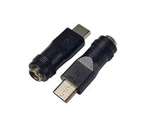 SHANFEILU Lot de 2 adaptateurs d'alimentation USB C vers DC de type C mâle vers DC 5,5 x 2,1 mm femelle vers type C mâle pour ordinateur portable, PC, smartphone