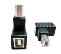 SHANFEILU Lot de 2 adaptateurs d'imprimante USB 2.0 type B à 90 degrés USB 2.0 B mâle vers femelle de type B connecteur d'extension d'impression et de transfert de données pour imprimante scanner