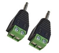 SHANFEILU Lot de 2 adaptateurs TS mono mâle vers 2 broches femelle de 6,35 mm vers prise audio TS sans soudure