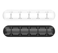 SHANFEILU Lot de 2 clips de câble auto-adhésifs pour gestion de câbles USB pour bureau, maison et bureau - 5 emplacements