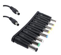 SHANFEILU Ordinateur Portable Adaptateur d'alimentation DC 8 en 1 Connecteur DC Universel 5,5 mm x 2,1 mm Adaptateur de Bus avec DC 5,5 x 2,1 mm Noir diaphragme 22 cm/8,67 Pouces