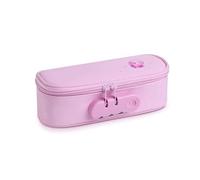 ShanGaiLi Trousse à crayons avec serrure à code/grande capacité Trousse à crayons antivol pour papeterie Sac de rangement pour étudiant, rose