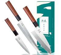 SHANGDAO Ensemble de couteaux de cuisine japonais, 3 pièces, couteau de chef Gyuto Sushi, 10" Yanagiba-7" Deba-5", couteau de cuisine utilitaire, couteaux de cuisine, coffret cadeau