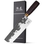 SHANGDAO Japanese Nakiri Chef Couteau 18cm, couteau nakiri professionnel, couteau de cuisine à légumes forgés à main en acier inoxydable élevé, poignée de viande de viande