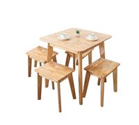 SHANGDAOYU 5 Piece Solid Wood Dining Table for 4 with 4 Stools, Modern Style Dining Table Set, Easy to Assemble, Suitable for Kitchen, Dining Room