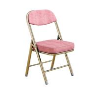 SHANGDAOYU Chaises Pliantes avec sièges rembourrés, Structure plaquée Or et Tissu en Velours côtelé, capacité de 300 kg, Convient aux Chambres à Coucher, salles de réunion, Jardins, fêtes, etc.(Pink)