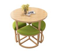 SHANGDAOYU Ensemble de Table à Manger Ronde élégante avec 4 tabourets rembourrés, Design Compact et Peu encombrant, Parfait for Le Bar à déjeuner de la Cuisine, la réception du Bureau, Le café(Green)