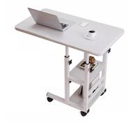 SHANGDAOYU Table d'appoint relevable pour canapé, Support métallique en Forme de C, avec 3 étagères et roulettes, pour canapé, Salon, Chambre, Chevet, café, Petits espaces(60cm/23.6IN)