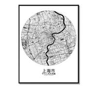 Shanghai carte ville city map rond