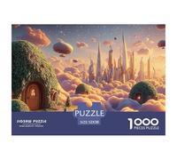 Shanghai City Skyscrapers 1000 Pcs Carton Extra-épais Lot de Puzzles Moss-Covered Cottages Anti-Stress Jeu Créatif Puzzles pour Adultes Et Enfants 52x38cm/1000pcs