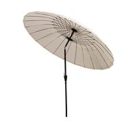 Shanghai Parasol rond de jardin avec protection UV Design cantilever 24 baleines Facile à manivelle et fonction d'inclinaison pour une utilisation en extérieur 270 cm