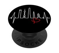 Shanghai Skyline Battement de Cœur Chine J'aime Shanghai PopSockets PopGrip Adhésif