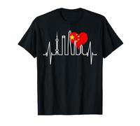 Shanghai Skyline Battement de Cœur Chine J'aime Shanghai T-Shirt