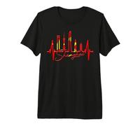 Shanghai Skyline Battement de Cœur Chine J'aime Shanghai T-Shirt Haut de Gamme