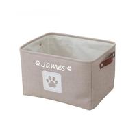 Shangyue Boîte de rangement personnalisée avec nom d'animal de compagnie, panier de rangement de jouets pour animaux de compagnie, panier de rangement personnalisé pour jouets pour animaux de