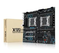 SHANGZHAOYUAN X99 Carte mère double processeur LGA 2011-V3 pour serveur (DDR4 Max 256G, NVME/NGFF M.2, SATA 3.0, PCIe 3.0, USB 3.0, 2 Go LAN) pour processeurs Intel i7 5e/6e génération Xeon E5 V3/V4