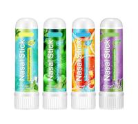 SHANHUHAI 4 pièces inhalateur nasal aux huiles essentielles inhalateur huiles essentielles pour nez bouché ou qui coule, degage les voix repiratoires respiration nez