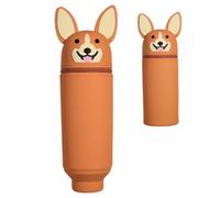 SHANHUHAI Legami trousse trousse crayon Kawaii Étui École 2 en 1 en Silicone Souple, Porte-stylos de Table, Fermeture à Glissière, Crayons Crayons Stylos,Shiba Inu
