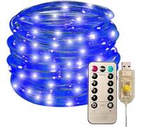SHANJIA Guirlande Tube Lumineuse LED, imperméable à l'eau 8 modes USB tube Light Christmas Light, lumière de corde décoration de Noël intérieure extérieure (Bleu, 7m/23ft 50LED)