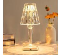 SHANJIA Lampe de Table en Cristal Diamant avec Contrôle Tactile 3 Couleurs, USB Line - Lampe de Chevet 16 Couleurs