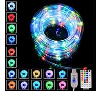 SHANJIA Lumière de corde, 16 couleurs changeant couleur imperméable tube lumière lumière de Noël,USB lumière de corde décoration de Noël intérieure extérieure (20 mètres / 66 pieds 200led)