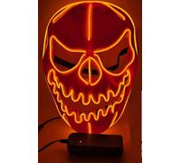 SHANJIA Masque d'Halloween, Masque d'éclairage, LED Light Up Scary Skull Mask pour Halloween Festival Cosplay Masquerade Carnival Party (Orange)