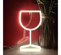 SHANJIA Neon Light, Verre à vin décoration néon LED décoration murale batterie/USB opération Night Light Bar lumière maison, Noël, décoration de chambre à coucher (Chaud)