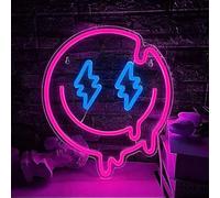 SHANJIA Neon Night Light, Smiley Neon Sign,décoration murale acrylique Neon logo chambre à coucher Chambre d'enfants centre commercial Bar Party décoration (55CM*55CM, Couleur rose)