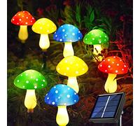 SHANJIA Solaire Champignon Cour Lumière, Lampe à champignons 8 Façons d'éclairage Jardin Pelouse Accès Paysage Cour Accès Clôture Décoration Imperméable à l'eau Décoration (Multicolore 12)