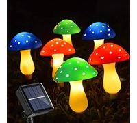 SHANJIA Solaire Champignon Cour Lumière, Lampe à champignons 8 Façons d'éclairage Jardin Pelouse Accès Paysage Cour Accès Clôture Décoration Imperméable à l'eau Décoration (Multicolore 6)