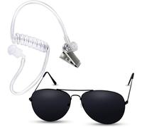 SHANKAM Jouet d'écouteurs espion et lunettes de soleil,accessoire de costume d’espion,pour jeux de simulation d'habillage,accessoire de costume de jeu de rôle