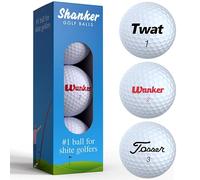 Shanker Golf - Balles de golf amusantes avec logos blagues (manches de 3, gonnet fantaisie, balles de qualité tournoi) - Cadeau amusant - 1ère édition - Le ballon n°1 pour golfeurs shite