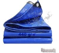 SHANNA Bâche de Protection Exterieur avec Oeillets, 3x3m 440 g/m² PVC Bâche Voiture Piscine, Imperméable Résistante aux Déchirures UV Intempéries, Bâches Multiusage pour Meubles de Jardin, Bleu