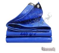 SHANNA Bâche de Protection Exterieur avec Oeillets, 3x4m 440 g/m² PVC Bâche Voiture Piscine, Imperméable Résistante aux Déchirures UV Intempéries, Bâches Multiusage pour Meubles de Jardin, Bleu